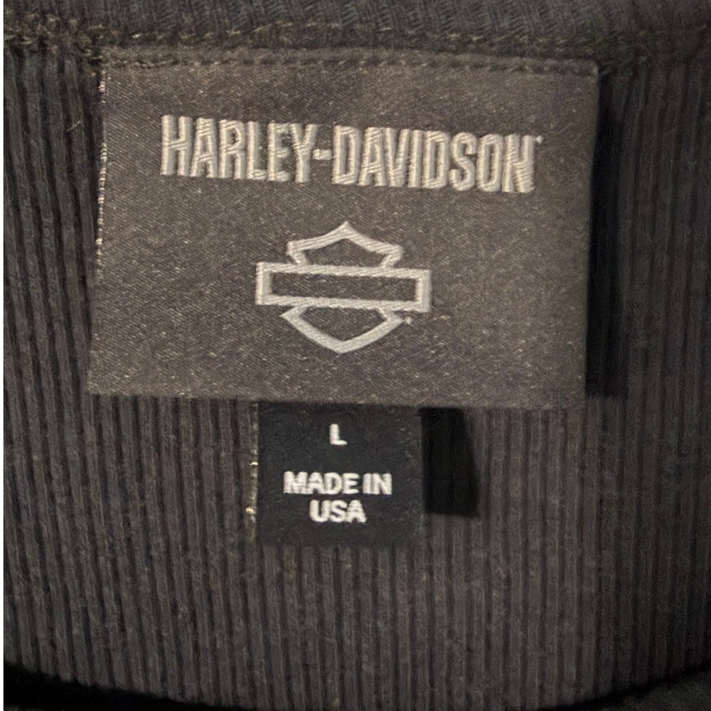 Harley Davidson Ride Free Ribbed Size L Tank Top Black Graphic Scoop Neck 0635 - Picture 5 of 5